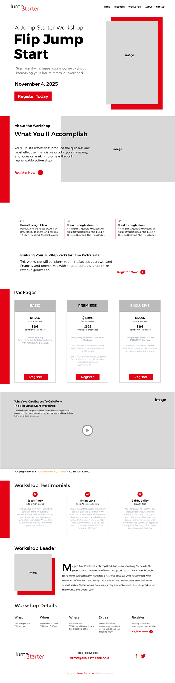 Third design for workshop landing page. By Katherine Delorme.